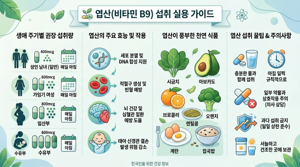 엽산 효능 활용 가이드 이미지 | DW Lifelog