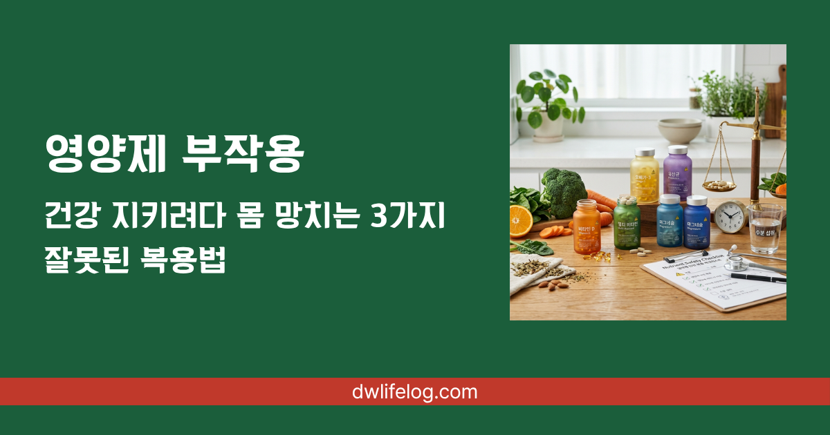 영양제 부작용 관련 정보 총정리 | DW Lifelog